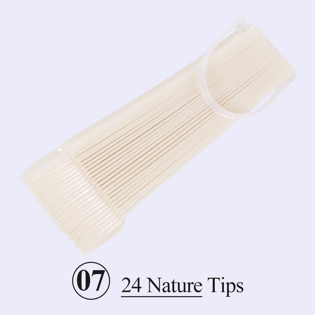 Natural Black False Tips For Nail Art Display Oval Fan Style Nail Swatch Polish Tips
