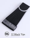Natural Black False Tips For Nail Art Display Oval Fan Style Nail Swatch Polish Tips