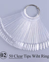Natural Black False Tips For Nail Art Display Oval Fan Style Nail Swatch Polish Tips
