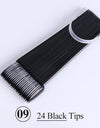 Natural Black False Tips For Nail Art Display Oval Fan Style Nail Swatch Polish Tips