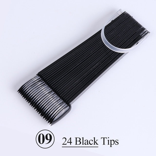 Natural Black False Tips For Nail Art Display Oval Fan Style Nail Swatch Polish Tips