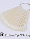 Natural Black False Tips For Nail Art Display Oval Fan Style Nail Swatch Polish Tips
